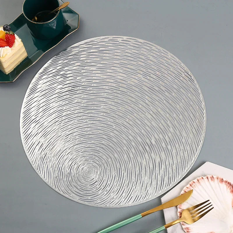 Hemasa Table Decoration Mats in Round Shape  PVC Placemat Set of 6
