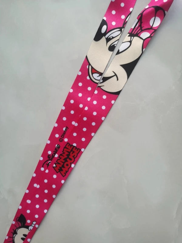 New 1 pcs Disney minnie Lanyards Keys Neck Strap For Card Badge Key Chain Lanyard Key Holder DIY Hang Rope Keyrings