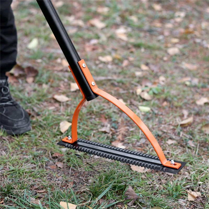 A38M Weed Grass Cutter With Serrated Double-Edged Sharp Manual Grass Whip Handle Cut Overgrown Weeds Cutting Hand Tool