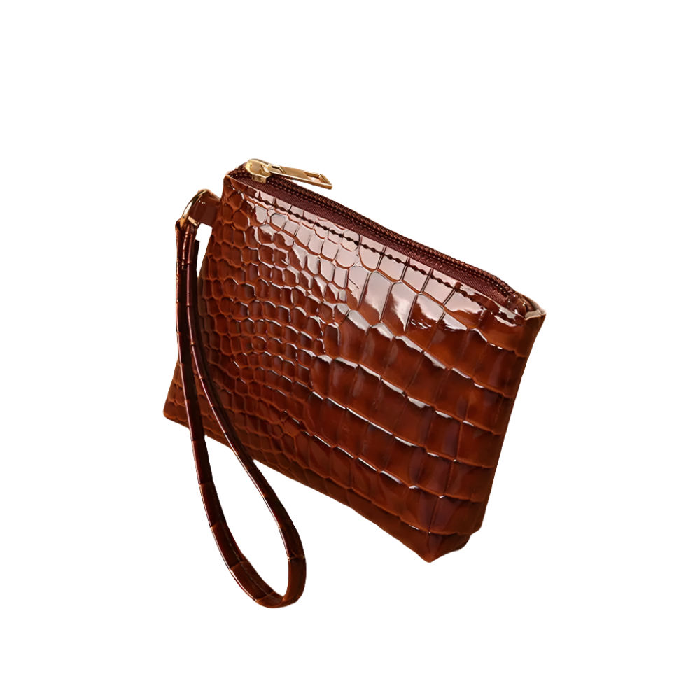 New Mini Women's Wallet Crocodile Pattern Short Zipper Wrist Small Coin Bag Fashion Pu Leather Ladies Card Holder Coin Purse