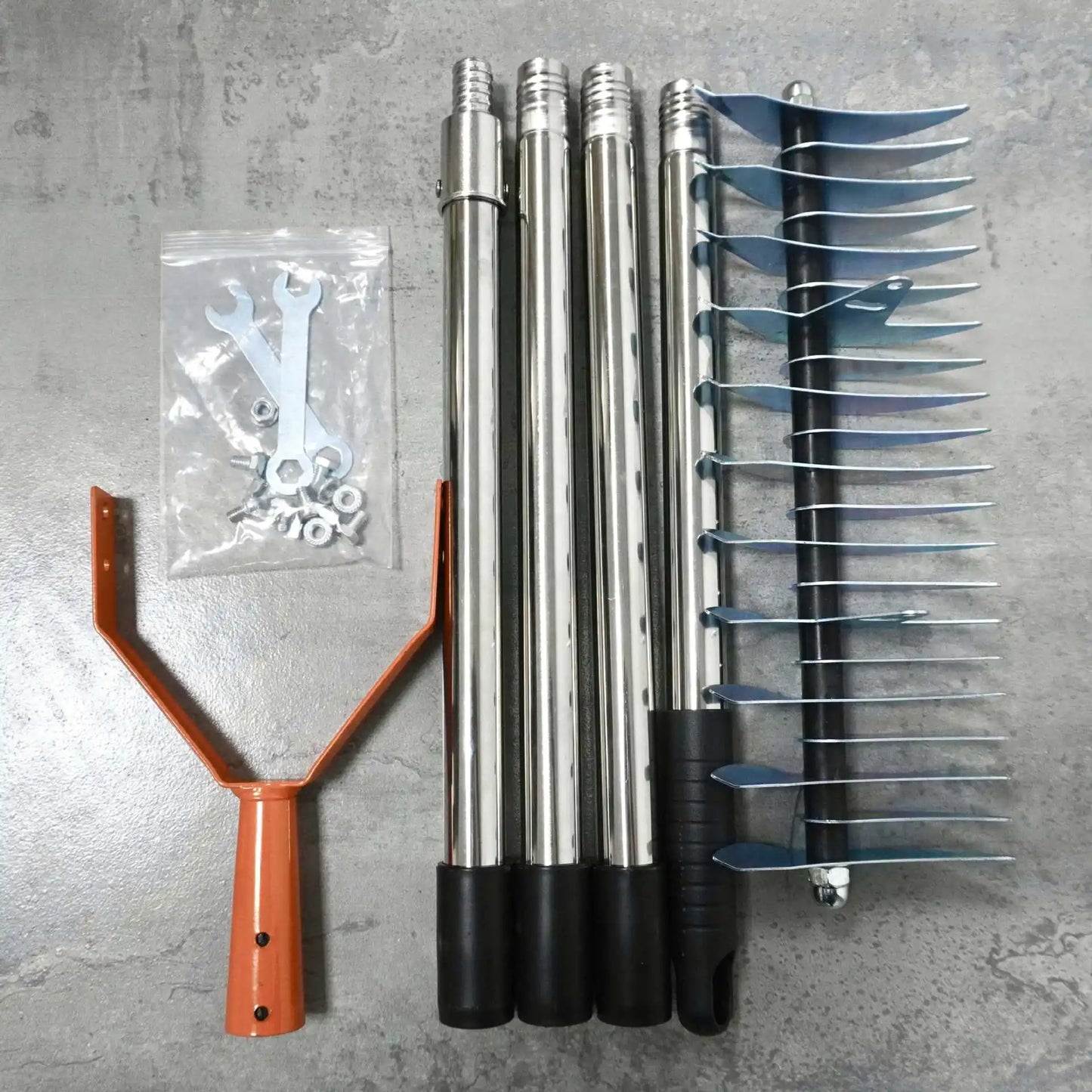 Tejesa Rake for Lawn Care Detachable Dethatching Rake Garden Leaf Rake Soil Cultivator Lawn Aerator Tool with Adjustable Handle