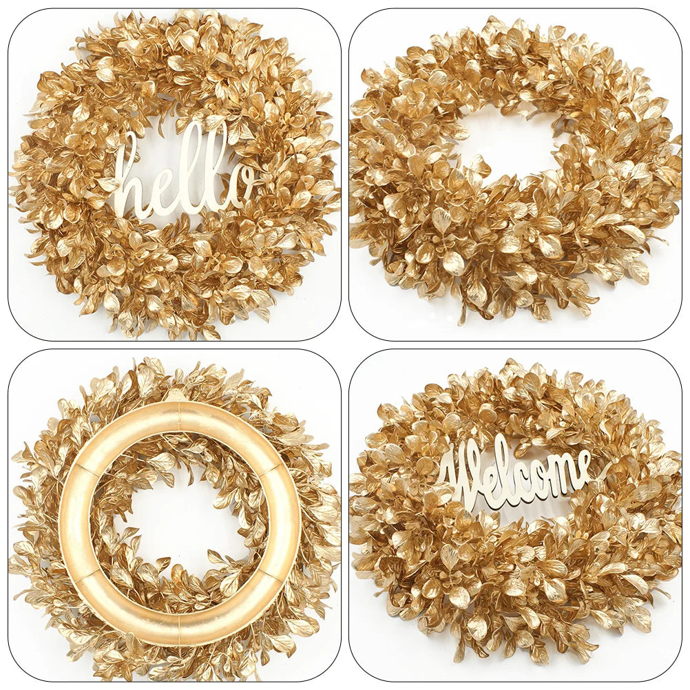 Wreath Front Door Wall Decoration Artificial Garland Pendant Golden Leaf Hanging Thanksgiving Flower