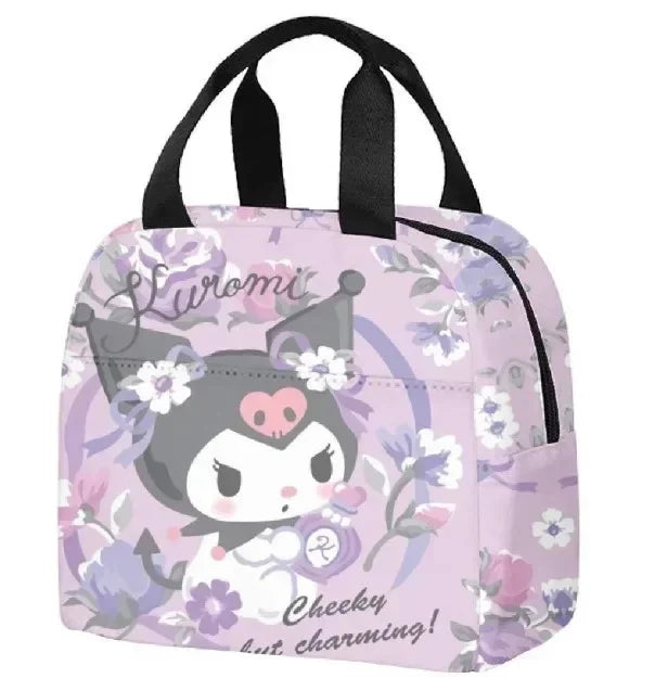 MINISO Cartoon Insulated Cinnamon Dog Kuromi Portable Lunch Bag Lunch Box Bag Student Office Workers Bring Meal Storage Bag