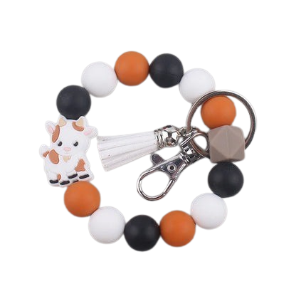 Hemasa Siliocne Bull Handmade Beads Bracelet Keyrings / Car Key /Accessories Bag Pendant