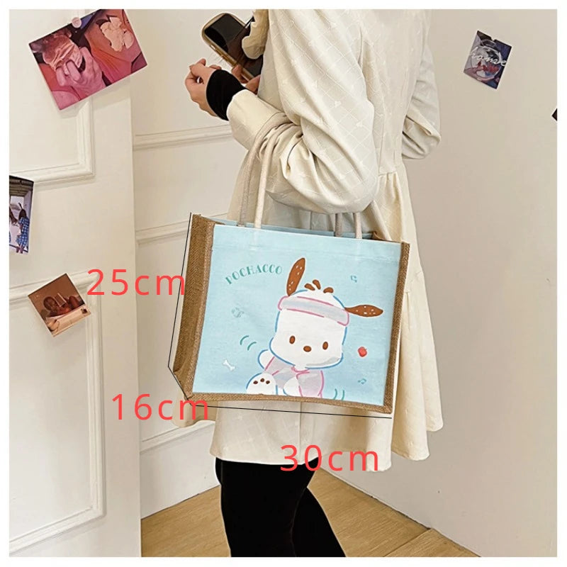 Sanrio Purses and Handbags Hello Kitty Make Up Bags Melody Makeup Washing Pouch Cinnamoroll Cosmetic Cases Kawaii Mommy Pouch