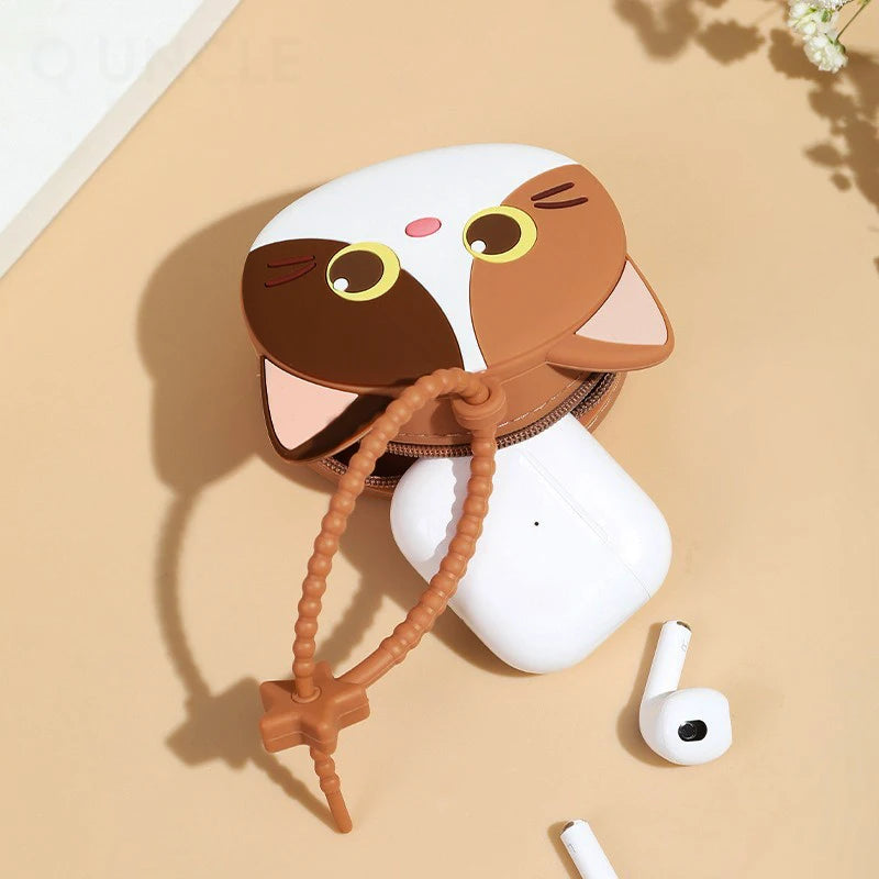 Small Animal Coin Purses Cartoon Cute Cat Zipper Silicone Mini Handbag Pendants Girls Kids Storage Pouch Key Earphone Storage