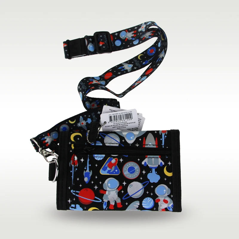 Australia Smiggle Original Kids Wallet Boy Cool Black Astronaut Clutch Wallet Leather Card Bag Coin Wallet High Quality