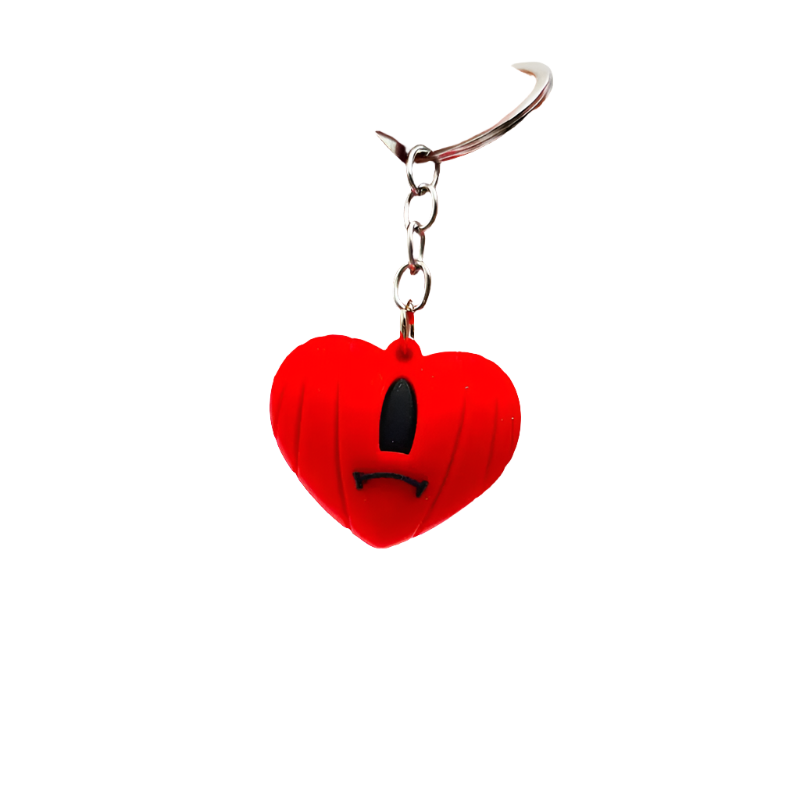 Hemasa Silicone Soft Rubber 3D Rabbit Bad Bunny Keychain Heart Pendant / Halloween Pumpkin Key Pendant Gifts