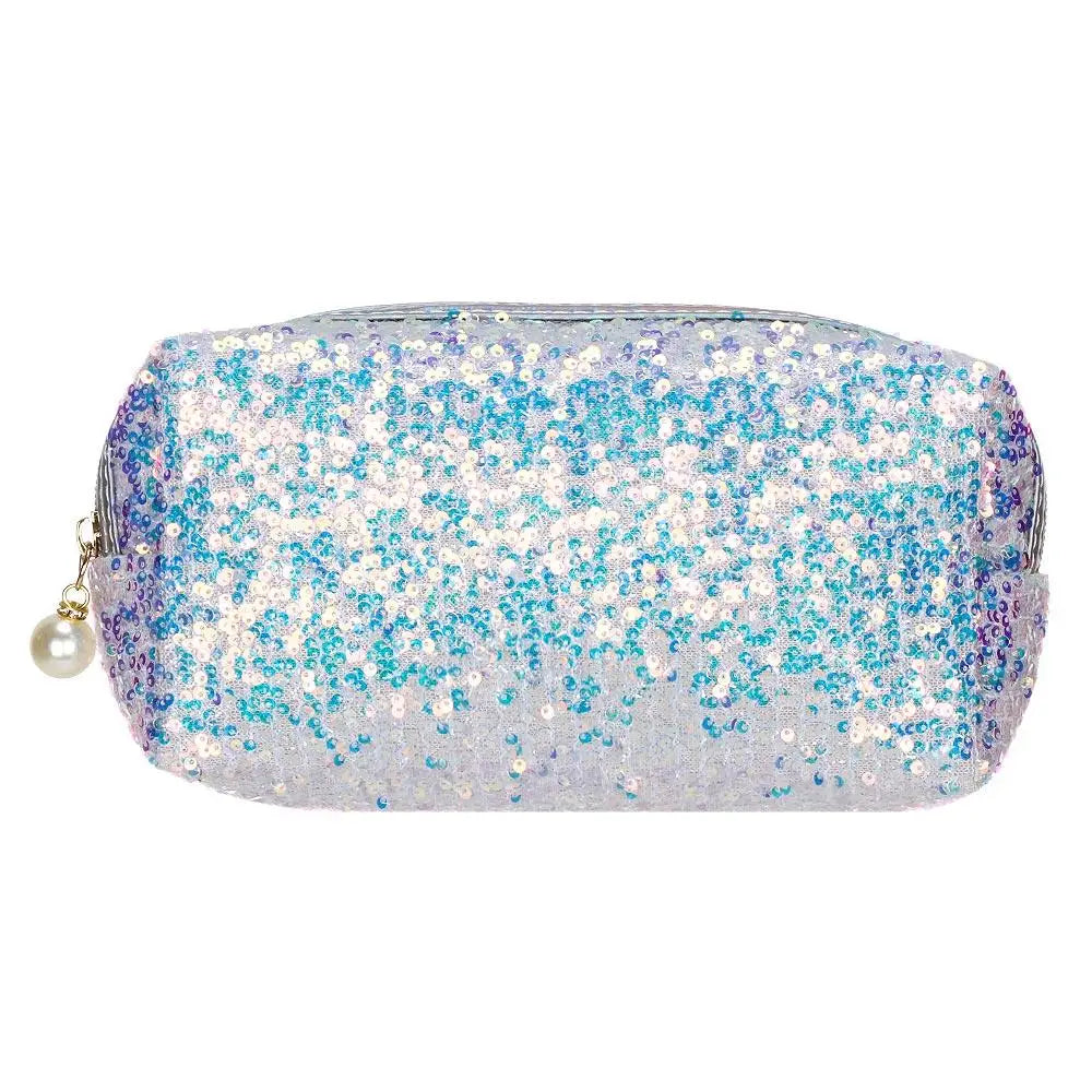 Fashion Lazy Makeup Zipper Pouch Handbags Glitter High-capacity Makeup Bag Mermaid Sequin Pen Bag Cosmetic Storage Bag