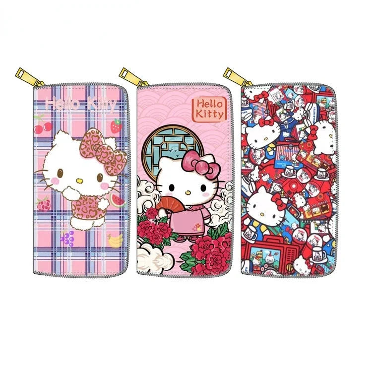 Sanrio New Women's Wallet Hello Kitty My Melody Cartoon Long Coin Purse Multifunction High Capacity Girls Anime Clutch Bag Gifts