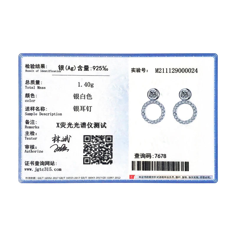 Modian 100% Real 925 Sterling Silver Classic Geometric Round Stud Earrings for Women Luxury Clear CZ Fine Female Wedding Jewelry