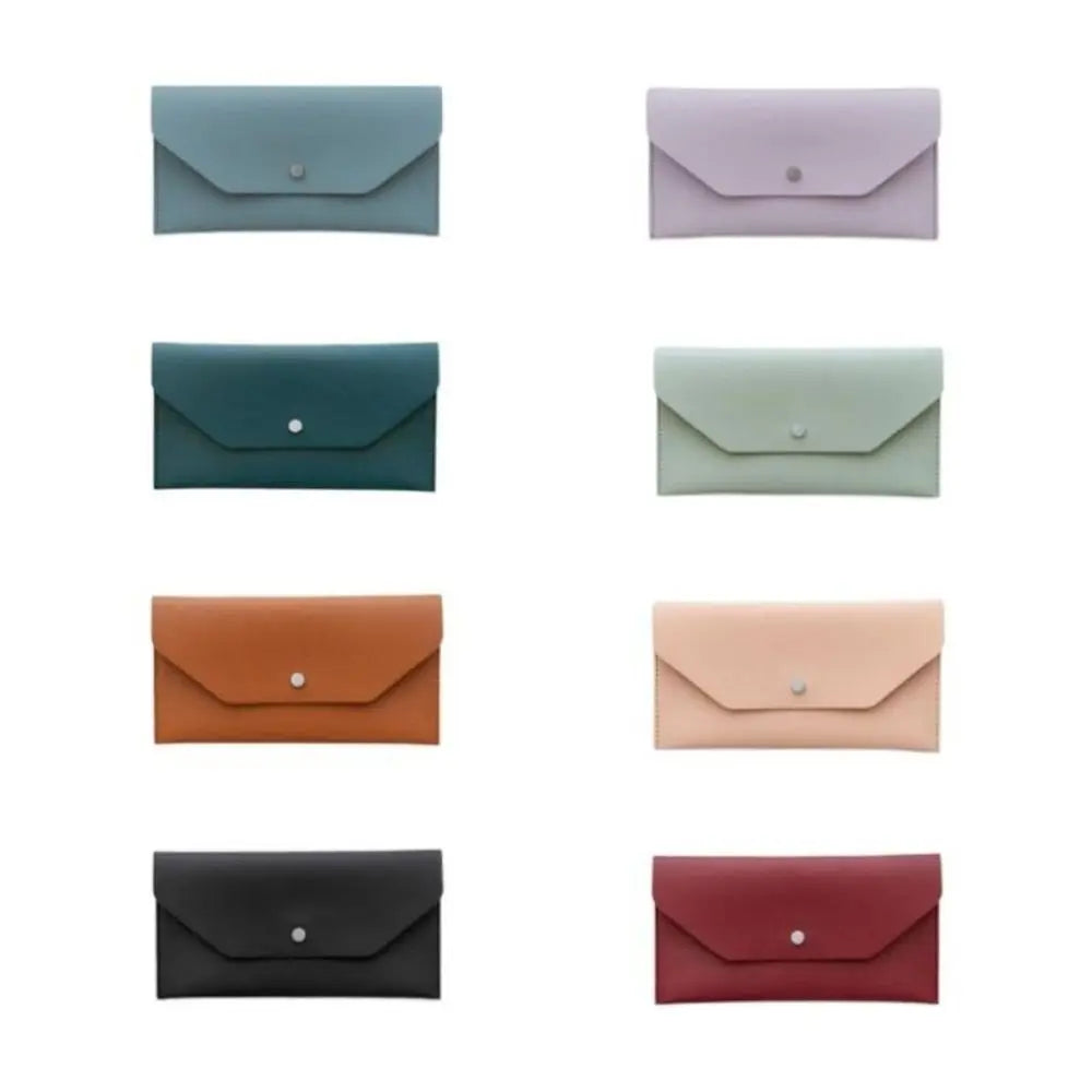 Korean Style Envelope Wallets PU Leather Portable Women Long Clutch Bag Multifunctional Coin Purse Change Bag Female