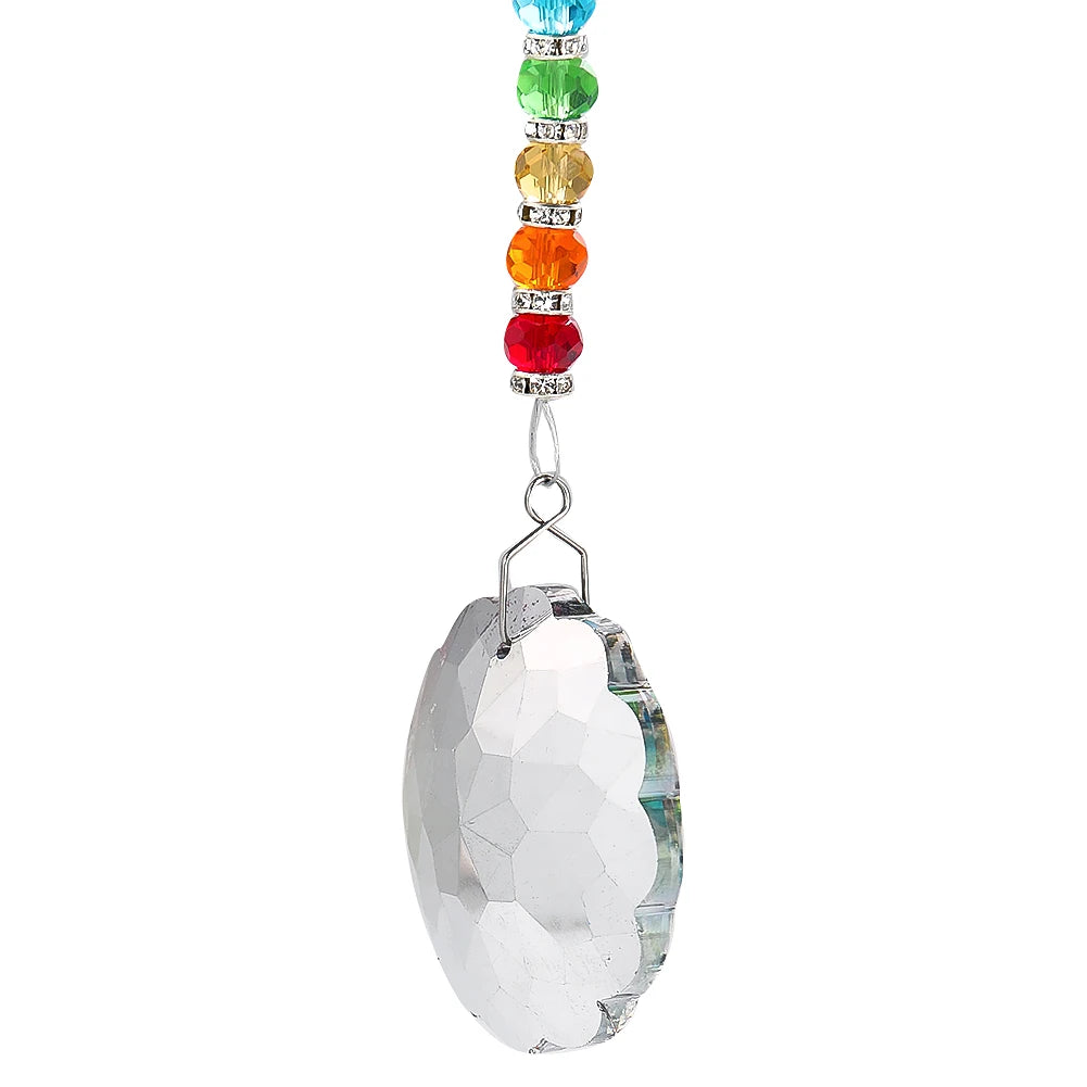 3D Rotating Love Heart Openwork Tree of Life Rainbow Mandala Glass Crystal Pendant Laser Prism Aurora Sun Catcher Garden Hanging