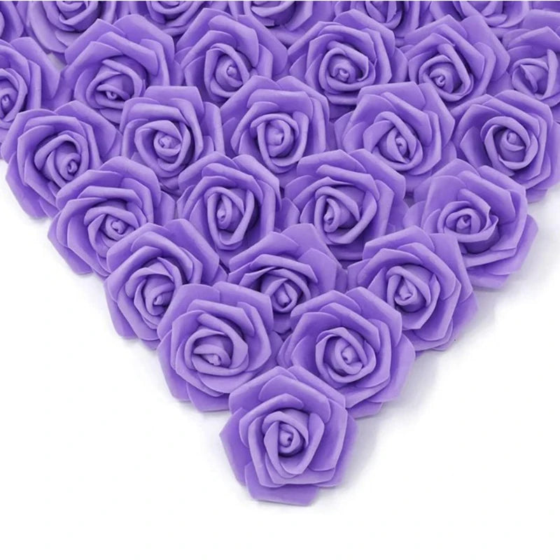 Tejesa 30/50Pcs Artificial Bridal Bouquet Foam Rose Flower Head Fake PE for Home Room Dceoration Party Wreath Accessories Wedding Decor