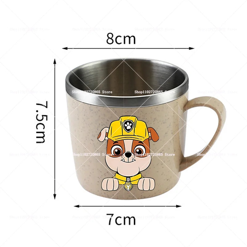 Paw Patrols Stainless Steel Water Cup Chase Skye Cute Anime Thermo Mug Kids Home Anti-drop Toothbrush Glass Child Birthday Gift