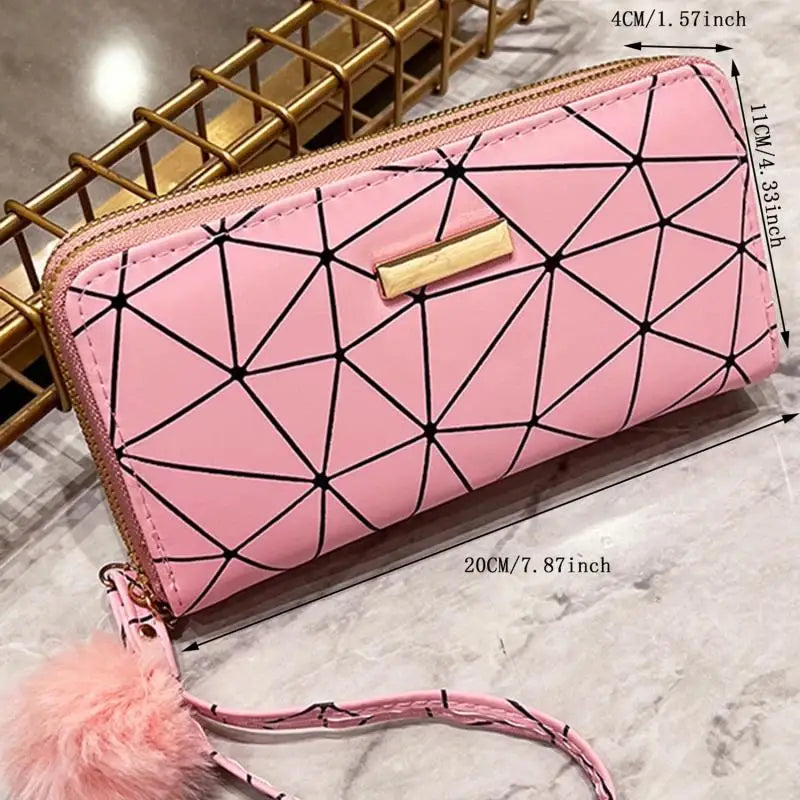 Popular Fashion Zipper Wallets Womens Long Purses Handbags Coin Purse Cards Holder PU Leather Billfold Wallet