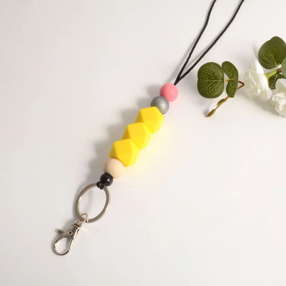 Silicone Beads Lanyards for ID Badges and Keys /Teacher Lanyards for Women
