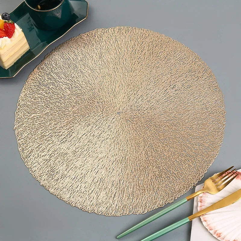 Hemasa Table Decoration Mats in Round Shape  PVC Placemats (Set of 6)