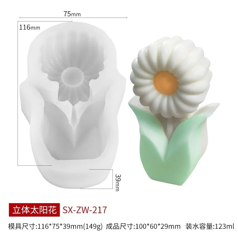 New Aromatherapy Candle Silicone Mold Cute Tulip Flower Shape Decorative Candle Making Diy Handmade Soap Making Mold