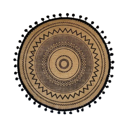 Hemsa 4pcs Bohemian Round Insulated Coaster  with Tassels
