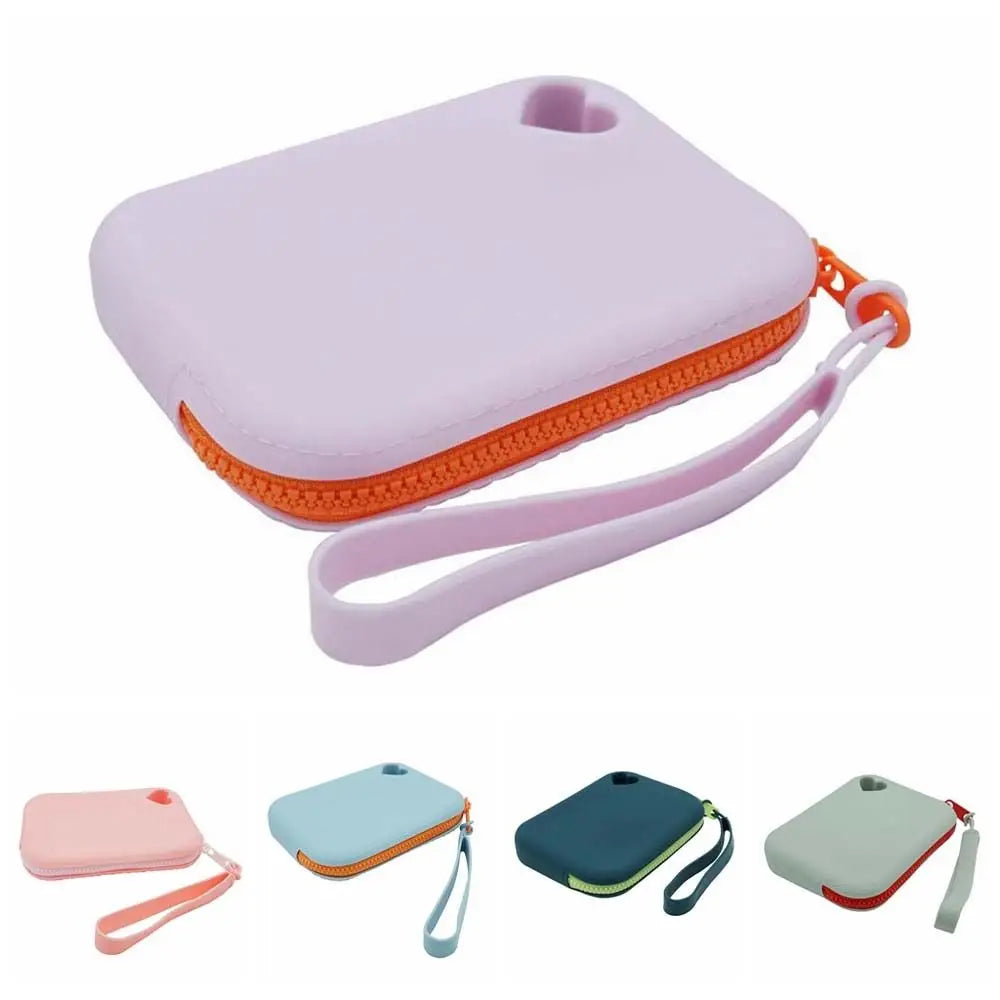 Rectangle Silicone Coin Purse Wallet With Lanyard Large Capacity Simple Makeup Lipstick Bag Waterproof Money Bag