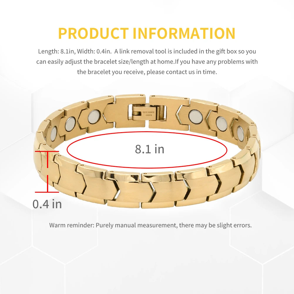 Hemasa Stainless Steel Magnetic Therapy Full Magnet Bracelet