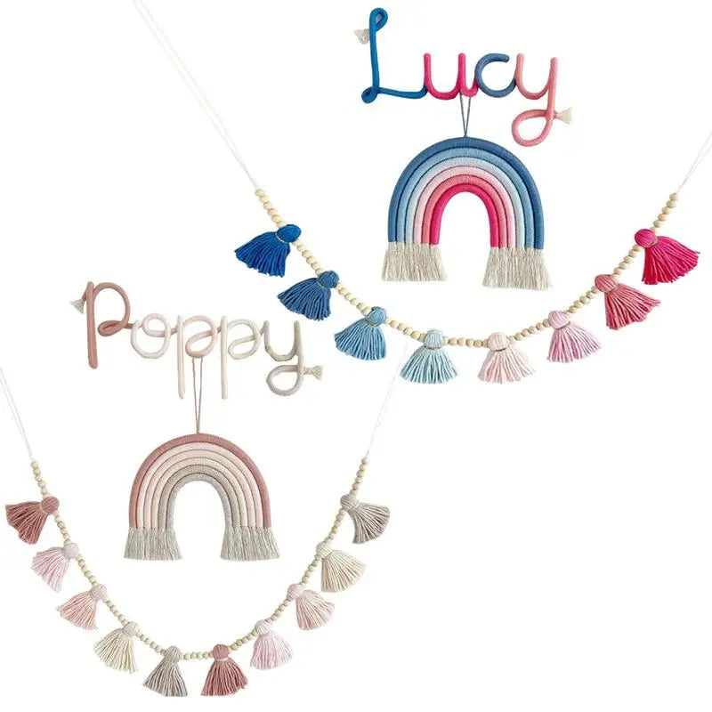 Hemasa Boho Rainbow Wall  Hanging With Tassel Garland Set