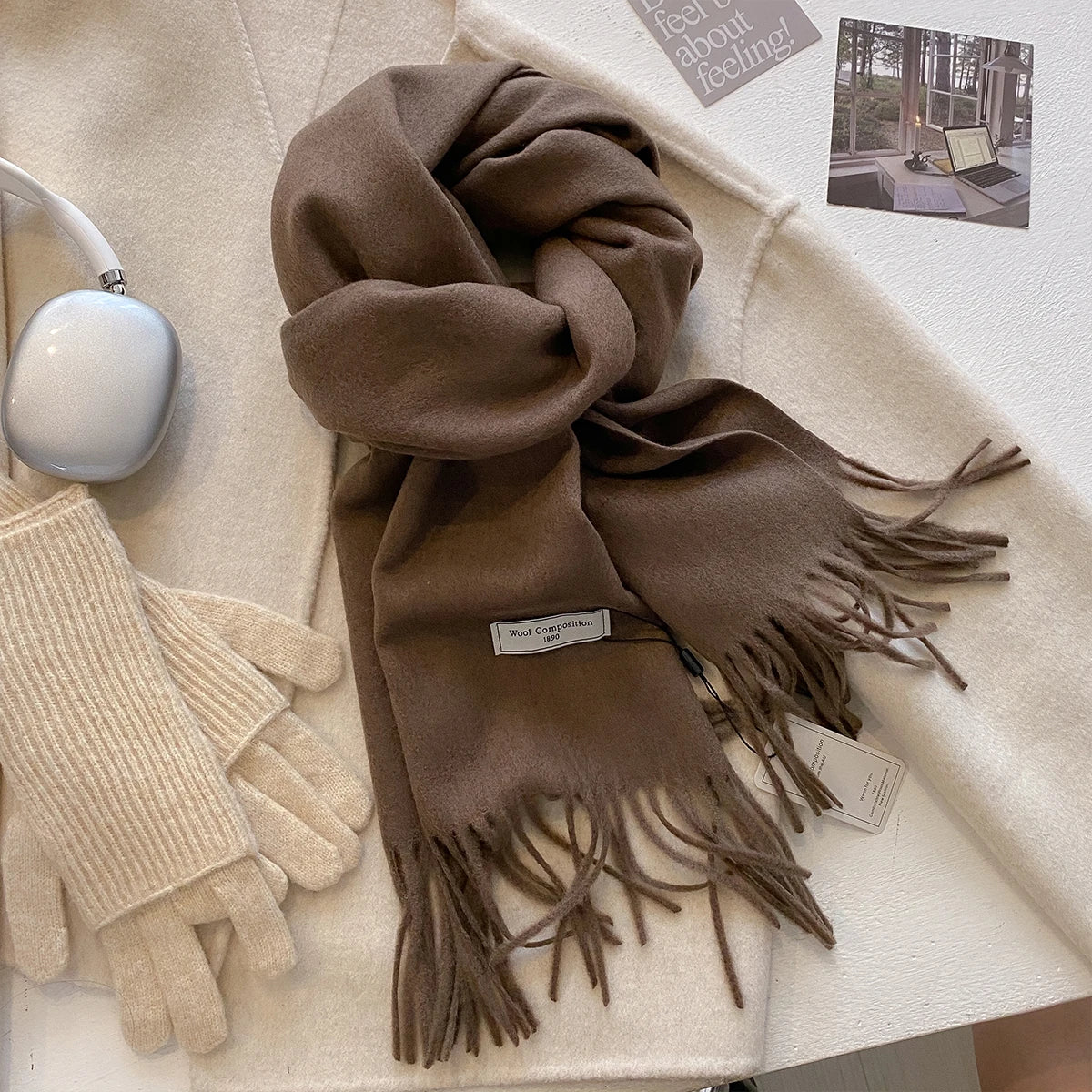 New 26 Color Winter Scarf For Women Long Warm Cashmere Scarves Hijab Solid Lady Shawl Wrap Female Pashmina Bandana Head Scarfs