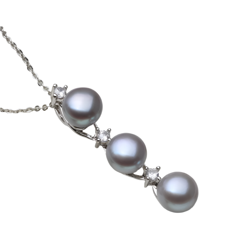 Hemasa  Multicolor Pearl pendant Freshwater Three beads pendant Necklace  for women wedding party Daily gift