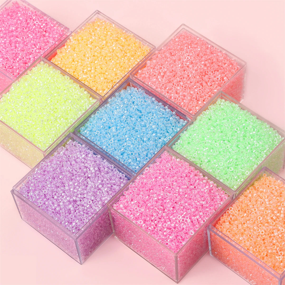 700pcs/lot 2.5mm Luminous Glass Seed Beads Transparent Inside Colours Beads For Jewelry Making Handmade DIY Accessories