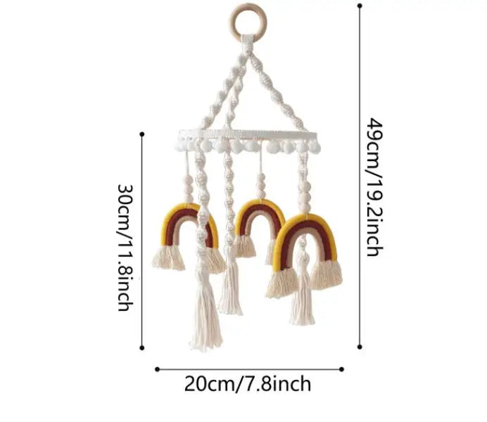 Nordic Nursery Decor Kids Room Mobile Hanging Decoration Kids Rainbow Pompoms Wind Chimes Kids Room Hanging Decor 2022 New