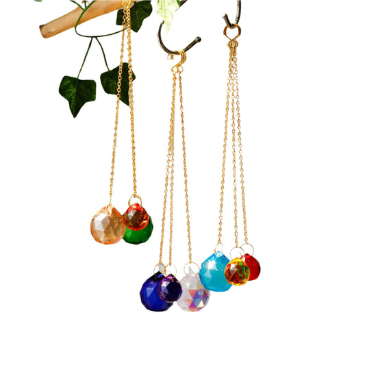 Hemasa Suncatcher Crystal Ornament Hanging Decoration Color Rainbow Maker Crystal Ball Sun Catcher for Window Garden Decor Spring Gift