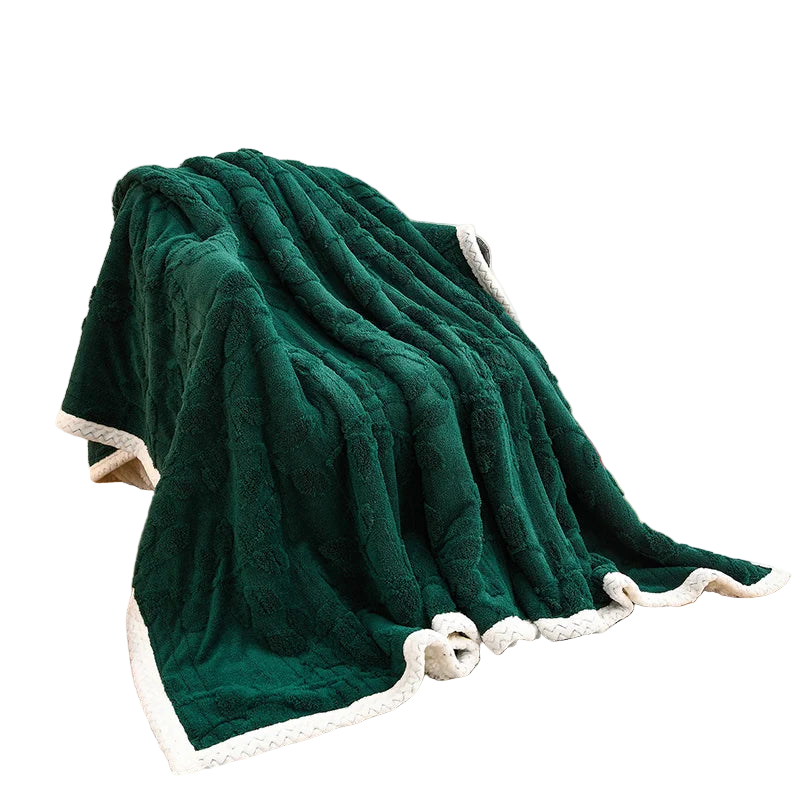 Tejesa Double Layer Taffeta Fleece Christmas Sofa Blanket French Style Jacquard Bed Throw Blankets Autumn Winter Warm Plush Bedspread