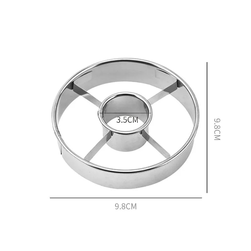 Silver Gold Stainless Steel Donut Mold Doughnut Desserts Bread Cutter Maker Cake Decorating Tools Kitchen Home Baking Supplies