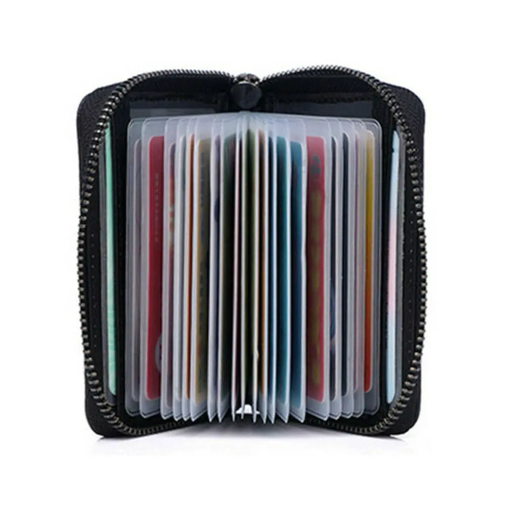 Mini Leather 22 Card Wallet Business Case Purse Credit Card Holder Rfid Blocking Multi-Card Bit Card Holder Leather Card Holder