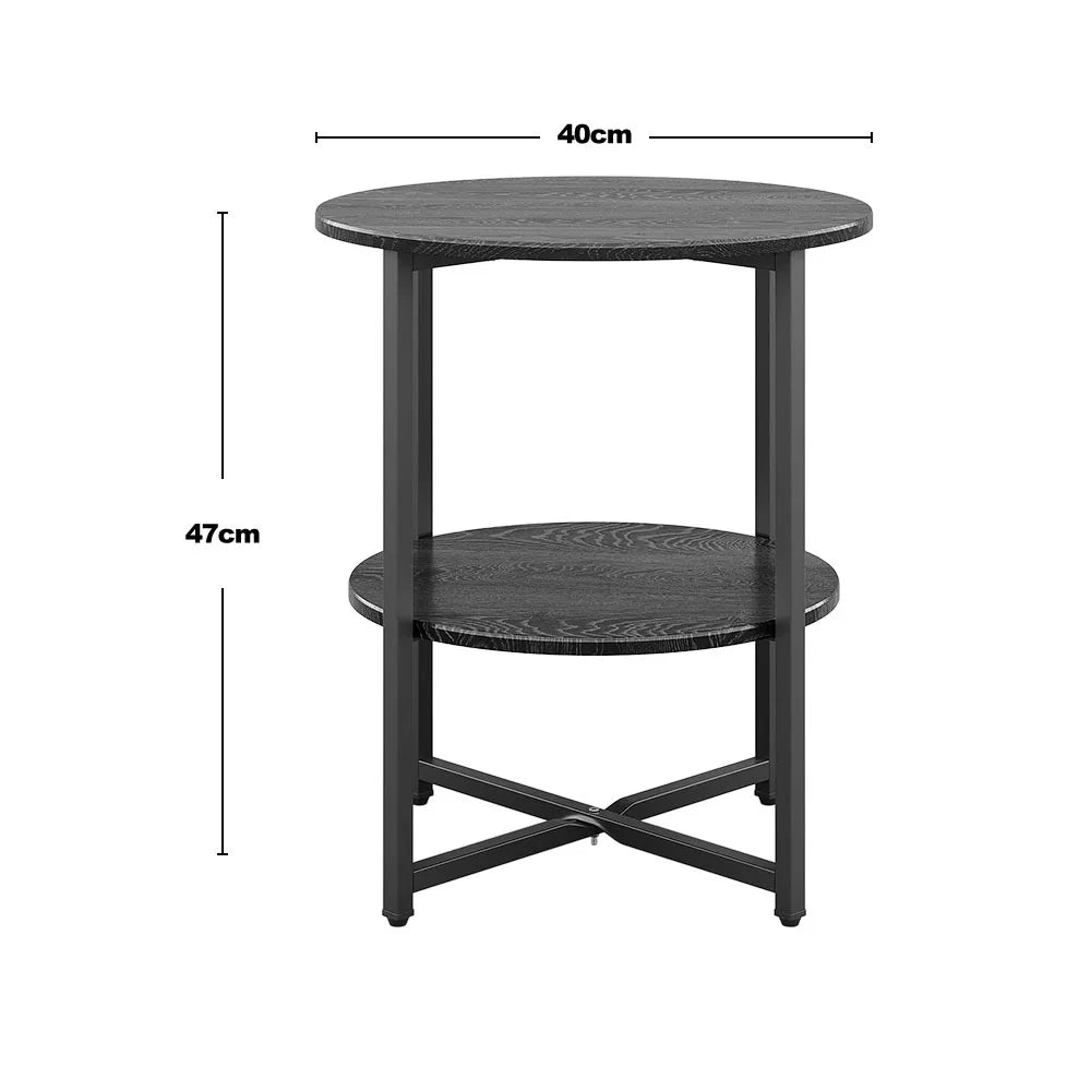 Small Round Coffee Table with 2 Tier