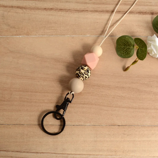 Silicone Beads Lanyards for ID Badges and Keys