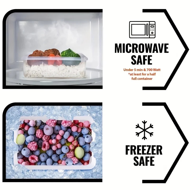 4-Piece Food Storage Containers Set with Lids, Airtight for Fruits Vegetables Pasta Kitchen Organization