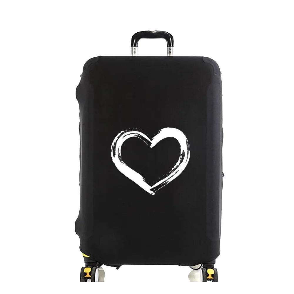 Tejesa White Love Heart Luggage Cover /Suitcase Protector New Thicker Elastic Dust Cover for 18-32 Inch Trolley Case Travel Accessories