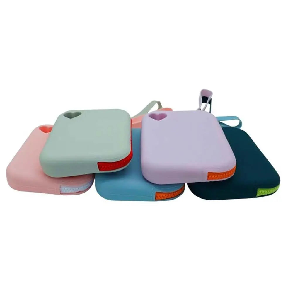 Rectangle Silicone Coin Purse Wallet With Lanyard Large Capacity Simple Makeup Lipstick Bag Waterproof Money Bag