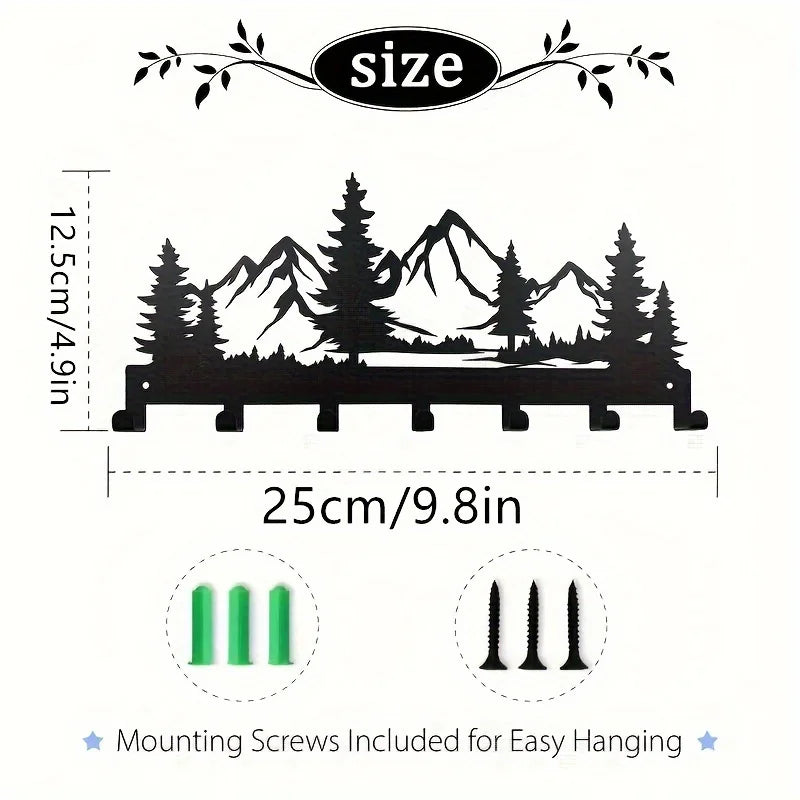 Tejesa 1-2PCS Easy Install Wall Mount Forest Key Hook / Charming Metal Design for Towels, Hats & Purses | Stylish Entrance & Bathroom