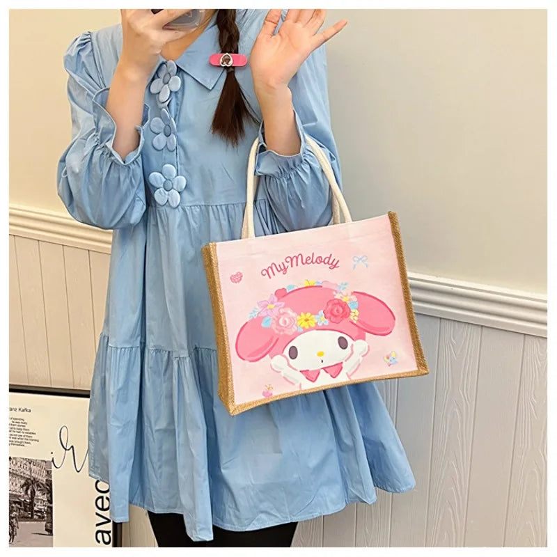 Sanrio Purses and Handbags Hello Kitty Make Up Bags Melody Makeup Washing Pouch Cinnamoroll Cosmetic Cases Kawaii Mommy Pouch