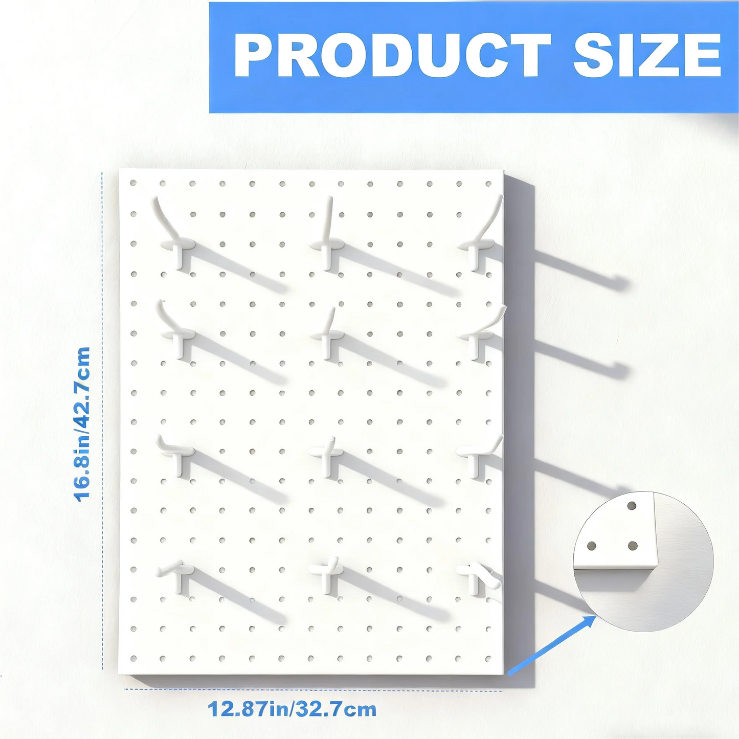 Metal Pegboard, 2 Panels + 24 Hooks, Wall-Mounted Storage Organizer for Garage, Kitchen, Bathroom, Workshop, Home Organization