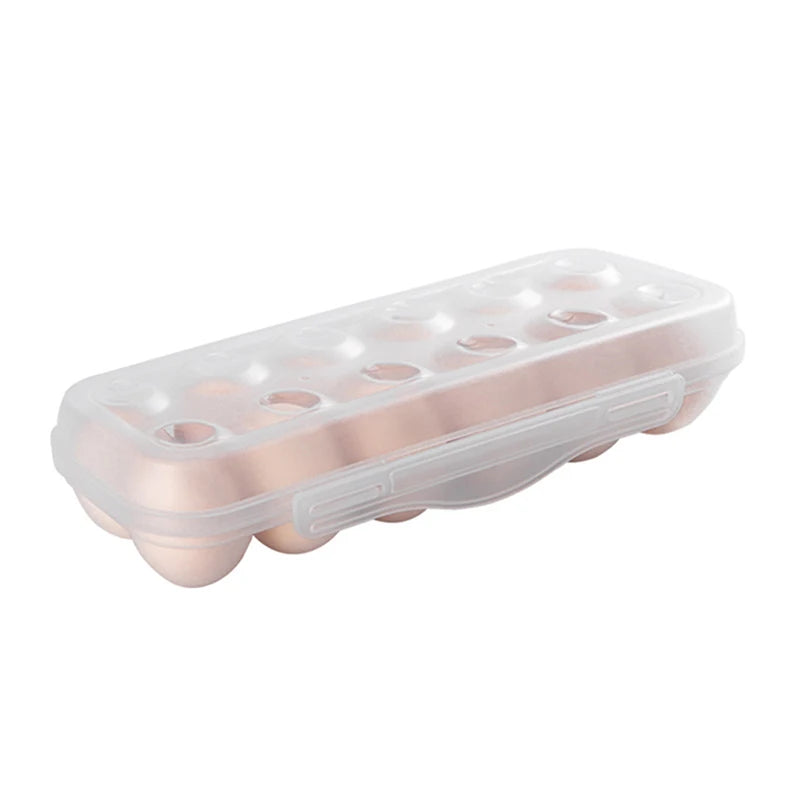 Tejesa 12/18 Grid Egg Storage Box With Lid Kitchen Refrigerator Egg Box Egg Drop Rack Household Fridge Egg Organizer Egg Tray