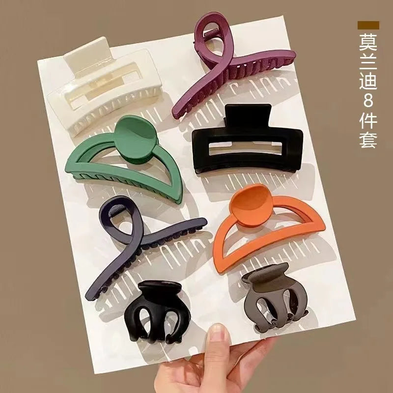 Colorful Shark Hair Claw Set Simple Female Hair Accessories Elegant Pearl Natural Fresh Sweet Style for All Ages And Occasions