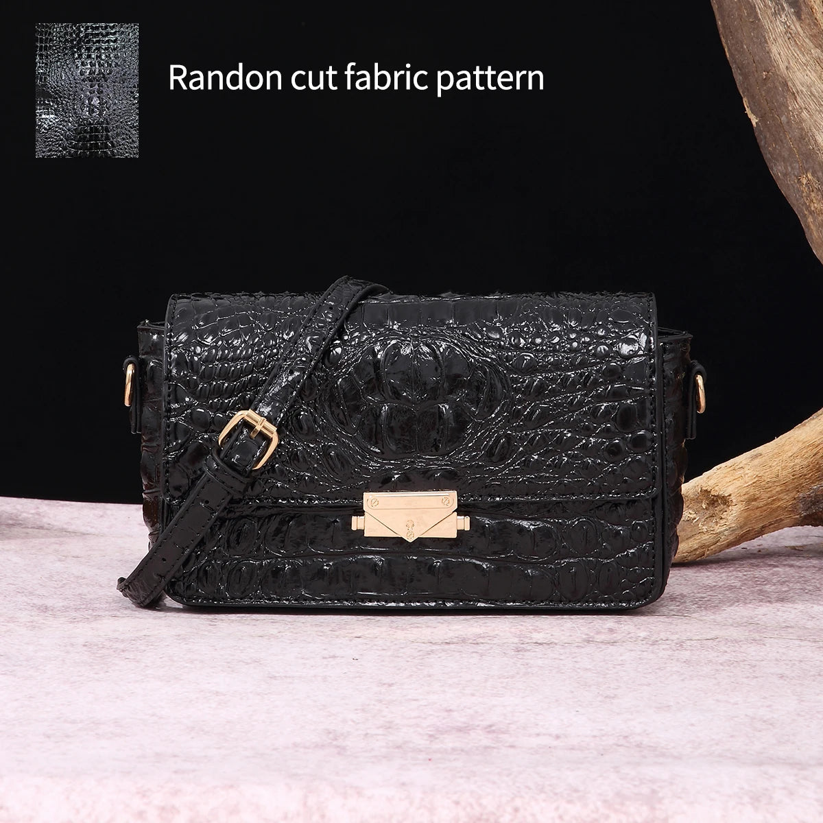 Colorful crocodile pattern classic lock buckle autumn and winter new product crossbody shoulder bag small square bag