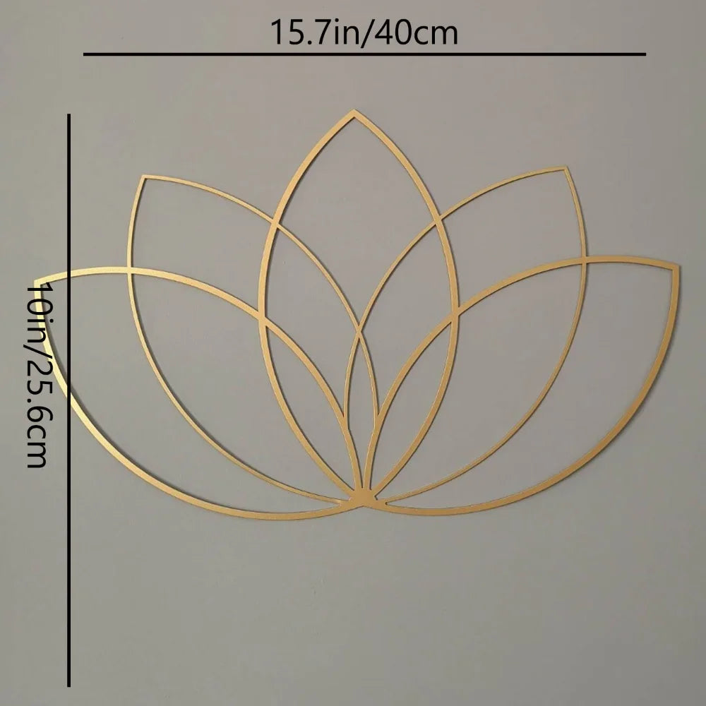 Hemasa Lotus Gold Wall Decor Metal Wall Art Yoga Teacher Gift Lotus Flower Design for Modern Living Room and Above Bed Home Decor
