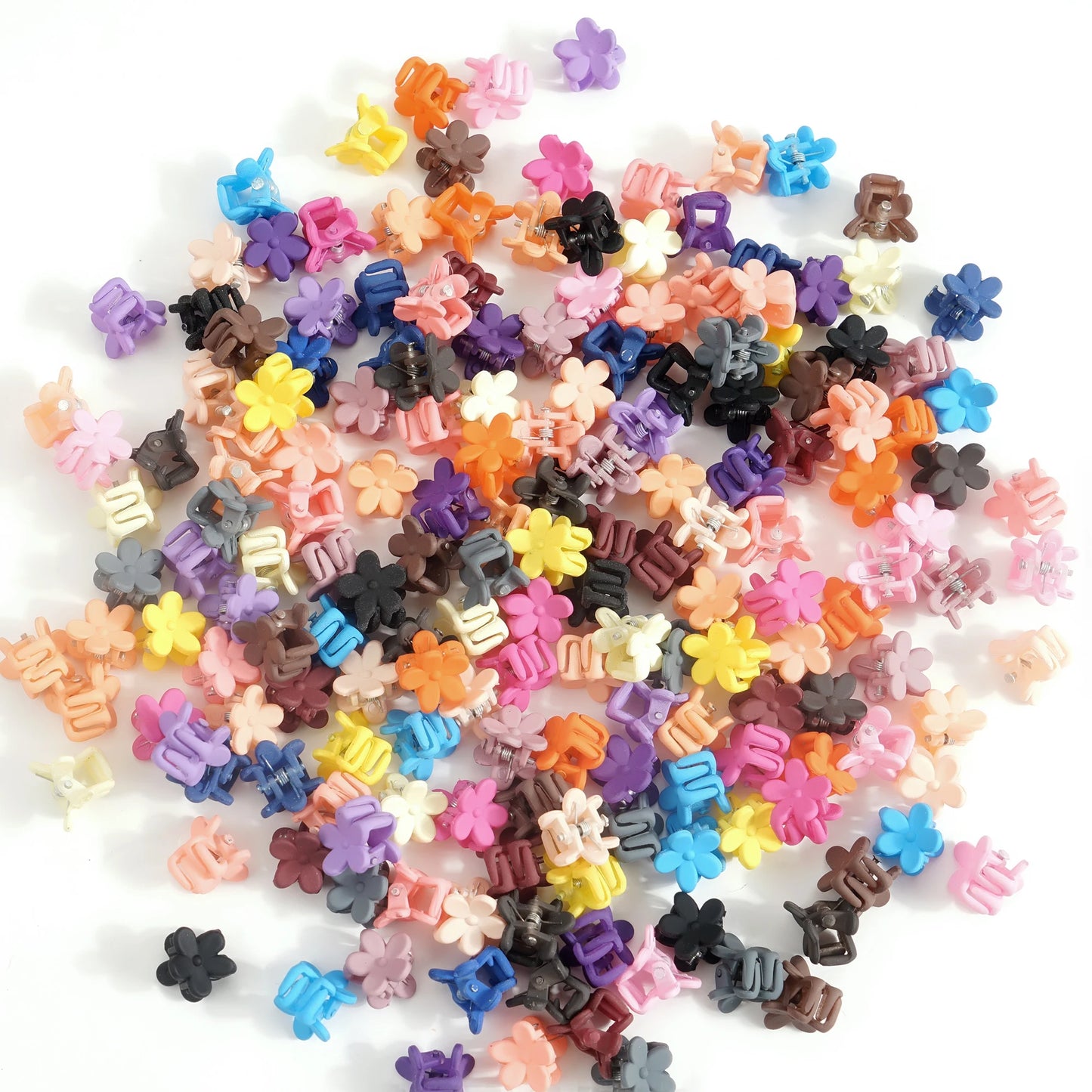 50/100/200 Pcs Candy Color Mini Flower Hair Claws for Baby Girls Cute Fashion Plum blossom shape Kids Children's Hair clips