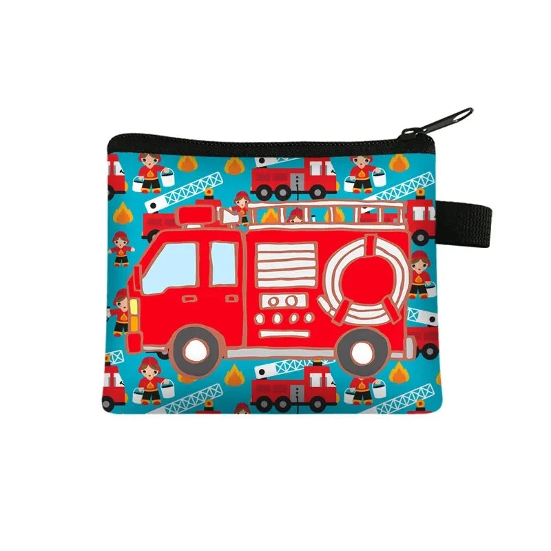 Tejesa Cartoon Coin Purse Keychain Zipper Pouch Kids Wallet Coin Bag Cute Excavator Purses and Handbags Small bag