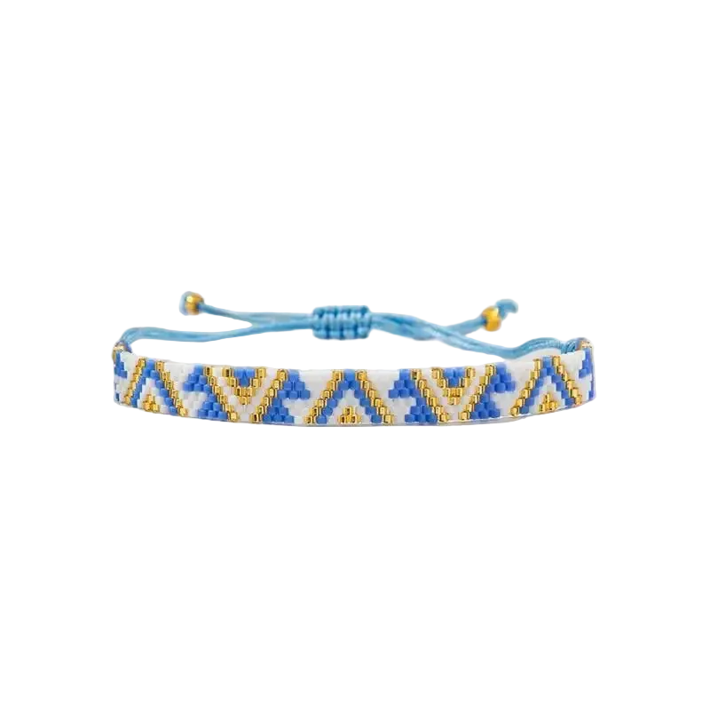 Tejesa ALIYA Bohemia Multilayer Elastic Weave Bracelets Set For Women Geometry Evil Eye Beads Combination Bracelet Charm Jewelry Gift